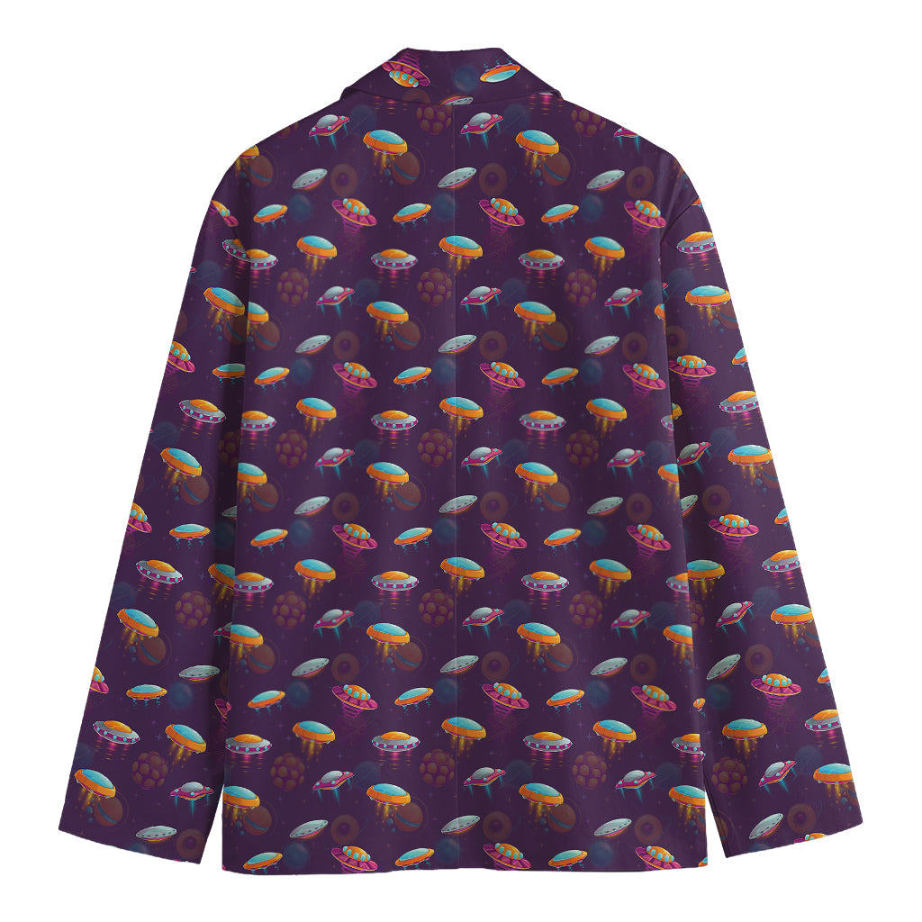 Colorful UFO Pattern Print Men's Blazer