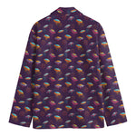Colorful UFO Pattern Print Men's Cotton Blazer