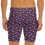 Colorful UFO Pattern Print Men's Long Boxer Briefs