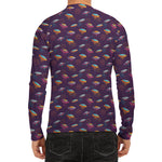 Colorful UFO Pattern Print Men's Long Sleeve Rash Guard