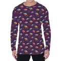Colorful UFO Pattern Print Men's Long Sleeve T-Shirt