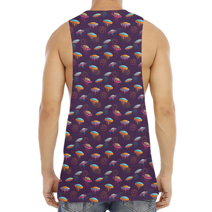 Colorful UFO Pattern Print Men's Muscle Tank Top