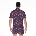 Colorful UFO Pattern Print Men's Rompers
