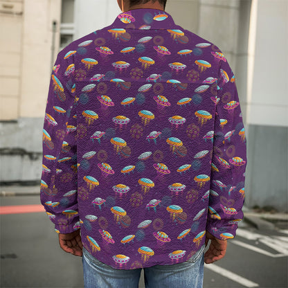 Colorful UFO Pattern Print Men's Shirt Jacket