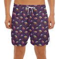 Colorful UFO Pattern Print Men's Split Running Shorts