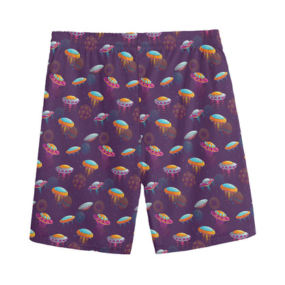 Colorful UFO Pattern Print Men's Sports Shorts
