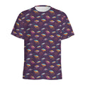 Colorful UFO Pattern Print Men's Athletic T-Shirt