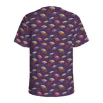 Colorful UFO Pattern Print Men's Sports T-Shirt
