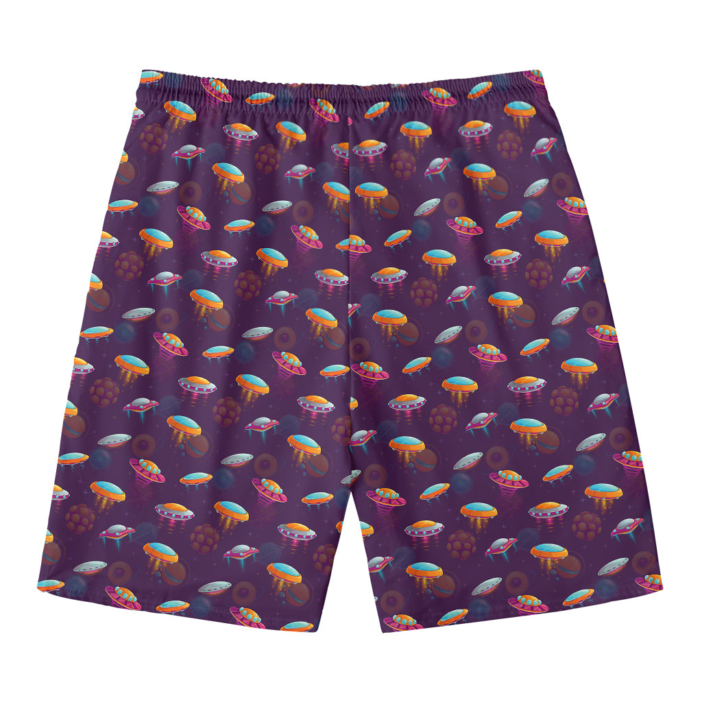 Colorful UFO Pattern Print Men's Swim Trunks