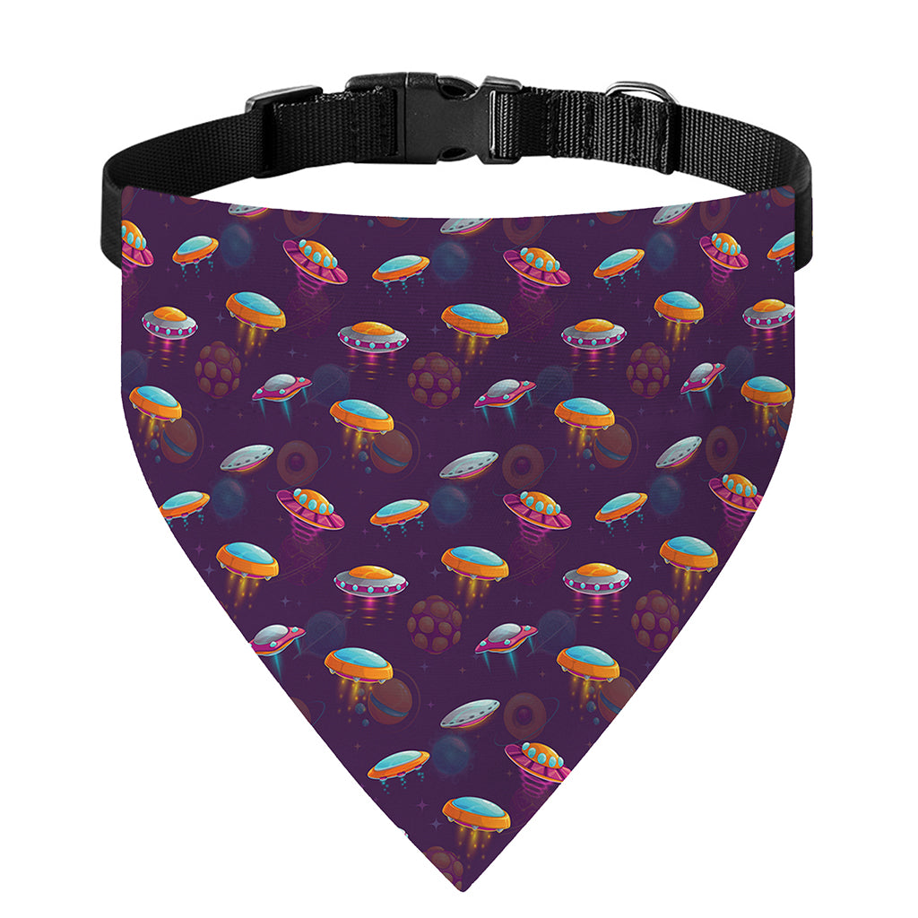 Colorful UFO Pattern Print Over The Collar Dog Bandana