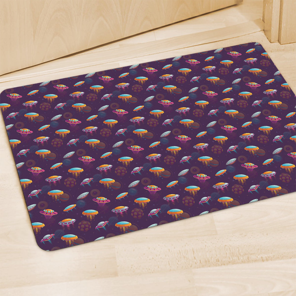 Colorful UFO Pattern Print Polyester Doormat