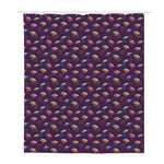 Colorful UFO Pattern Print Polyester Shower Curtain