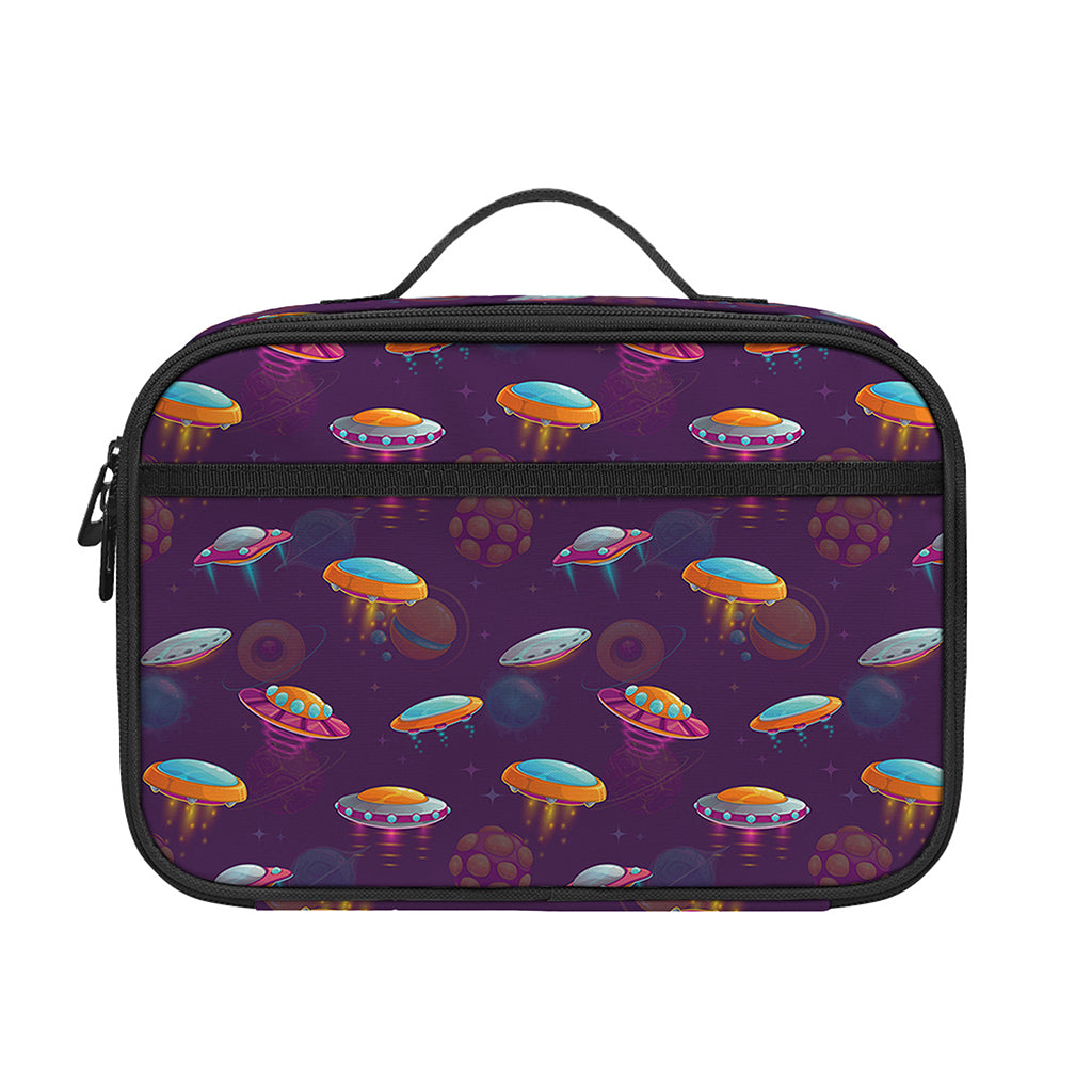 Colorful UFO Pattern Print Portable Lunch Bag