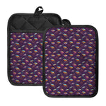 Colorful UFO Pattern Print Pot Holders With Pocket