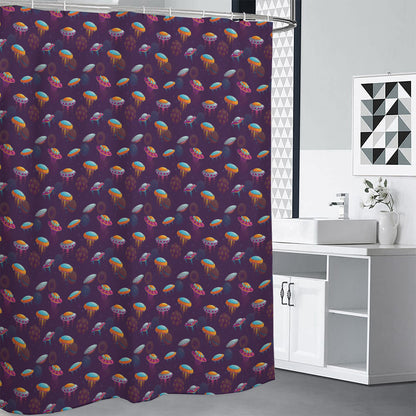 Colorful UFO Pattern Print Premium Shower Curtain