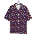Colorful UFO Pattern Print Rayon Hawaiian Shirt