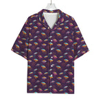Colorful UFO Pattern Print Rayon Hawaiian Shirt