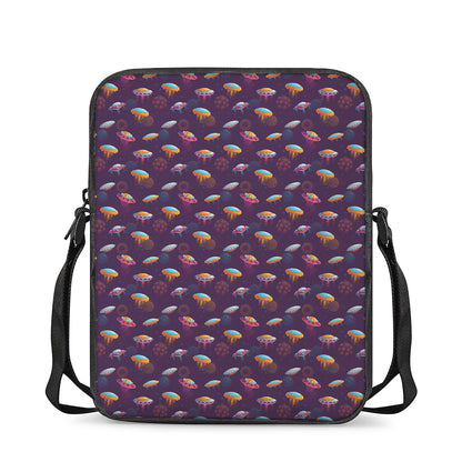 Colorful UFO Pattern Print Rectangular Crossbody Bag