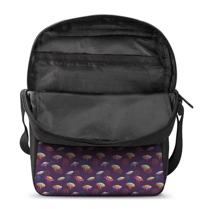 Colorful UFO Pattern Print Rectangular Crossbody Bag