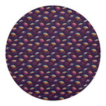 Colorful UFO Pattern Print Round Blanket
