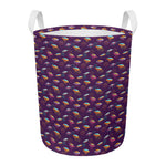 Colorful UFO Pattern Print Round Laundry Basket