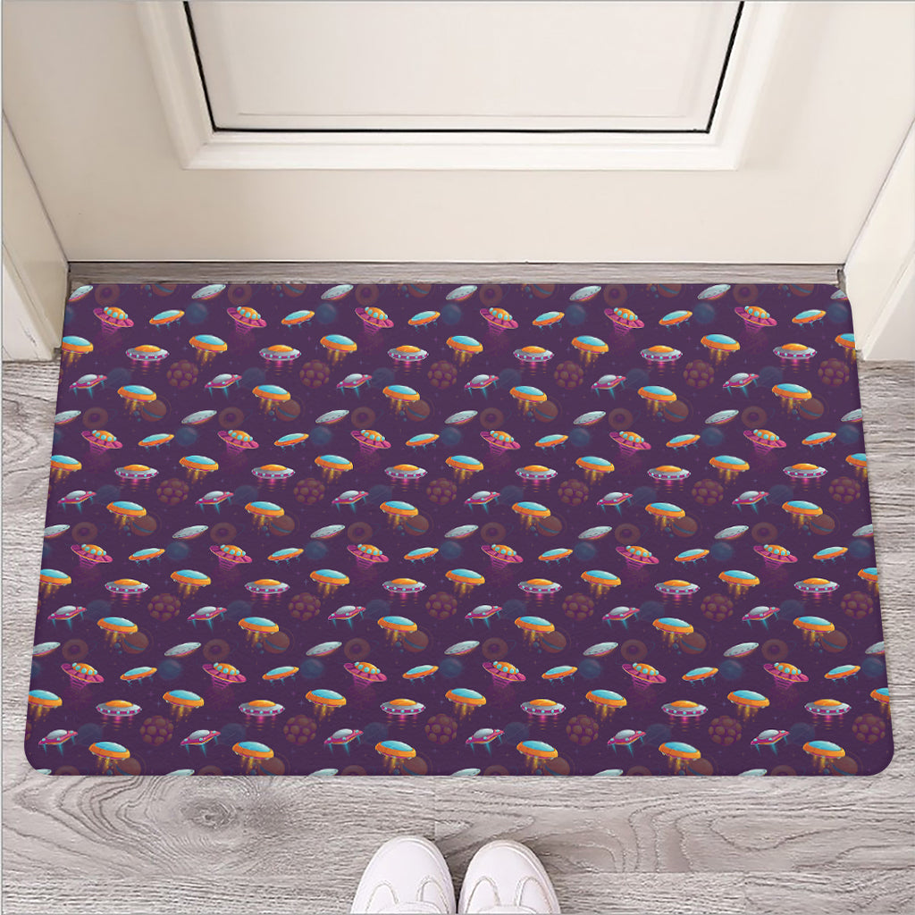 Colorful UFO Pattern Print Rubber Doormat