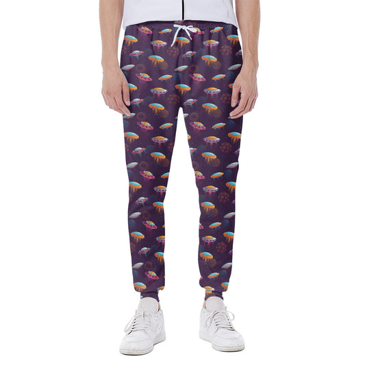 Colorful UFO Pattern Print Scuba Joggers