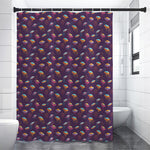Colorful UFO Pattern Print Shower Curtain