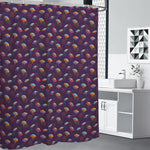 Colorful UFO Pattern Print Shower Curtain