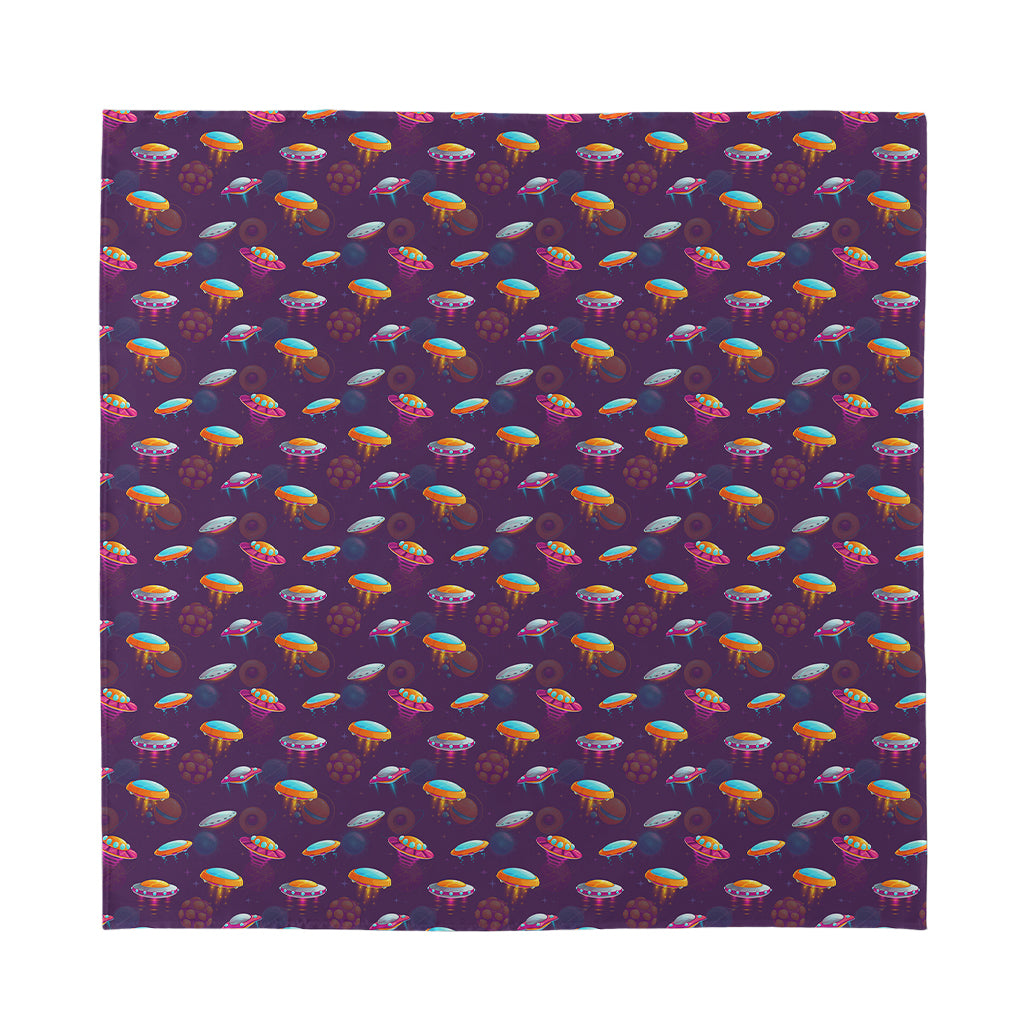 Colorful UFO Pattern Print Silk Bandana