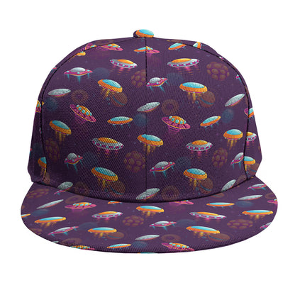 Colorful UFO Pattern Print Snapback Cap