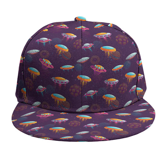 Colorful UFO Pattern Print Snapback Cap