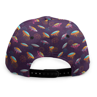 Colorful UFO Pattern Print Snapback Cap