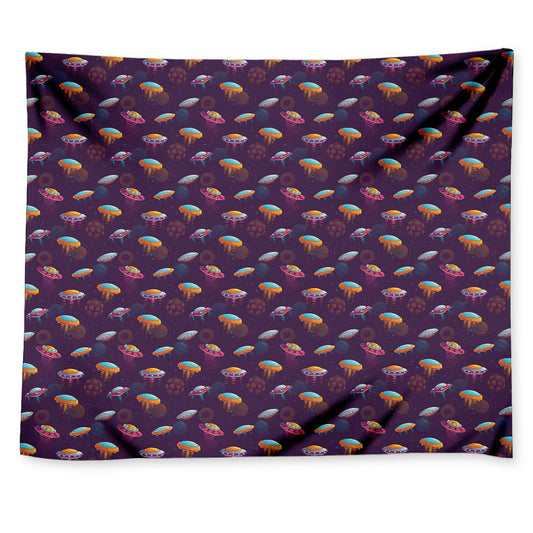 Colorful UFO Pattern Print Tapestry