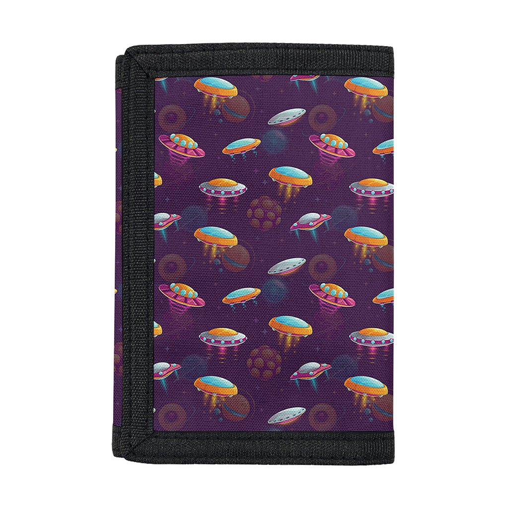 Colorful UFO Pattern Print Trifold Wallet
