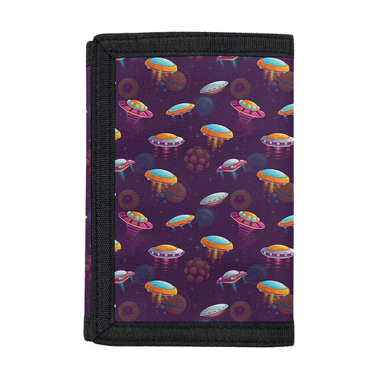Colorful UFO Pattern Print Trifold Wallet