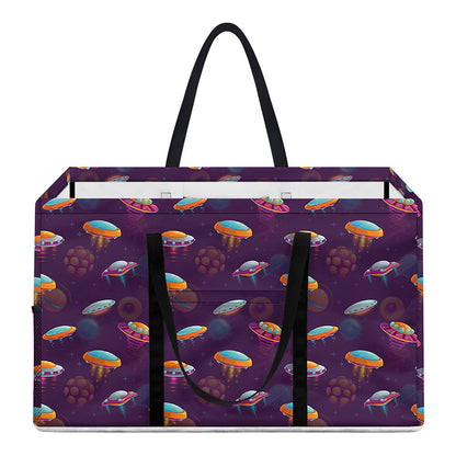 Colorful UFO Pattern Print Utility Tote Bag