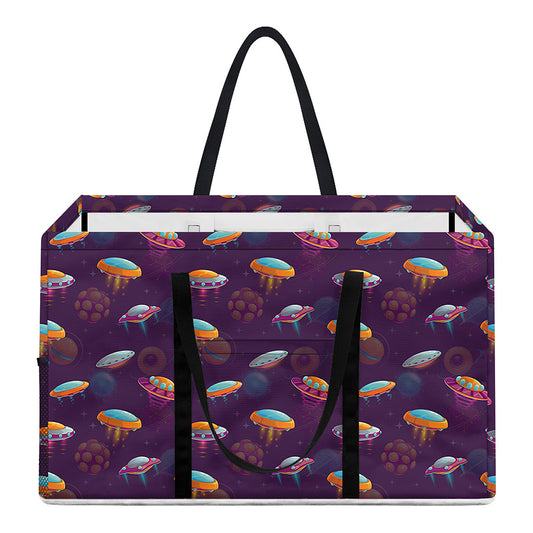 Colorful UFO Pattern Print Utility Tote Bag