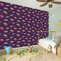Colorful UFO Pattern Print Wall Sticker