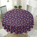 Colorful UFO Pattern Print Waterproof Round Tablecloth