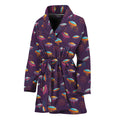 Colorful UFO Pattern Print Women's Bathrobe