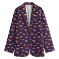 Colorful UFO Pattern Print Women's Blazer