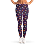 Colorful UFO Pattern Print Women's Leggings