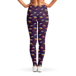 Colorful UFO Pattern Print Women's Leggings