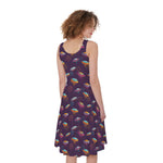 Colorful UFO Pattern Print Women's Sleeveless Dress