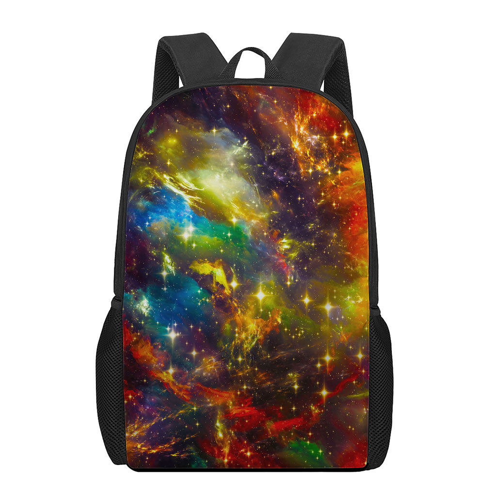 Colorful Universe Galaxy Space Print 17 Inch Backpack
