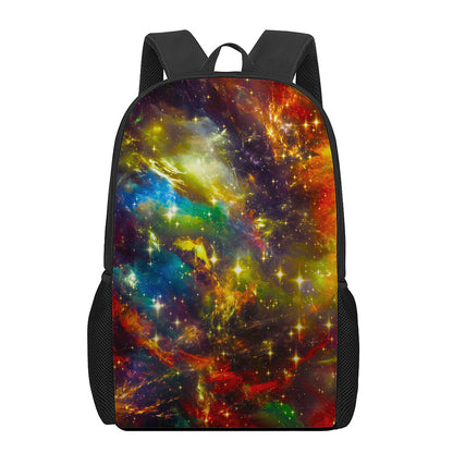 Colorful Universe Galaxy Space Print 17 Inch Backpack