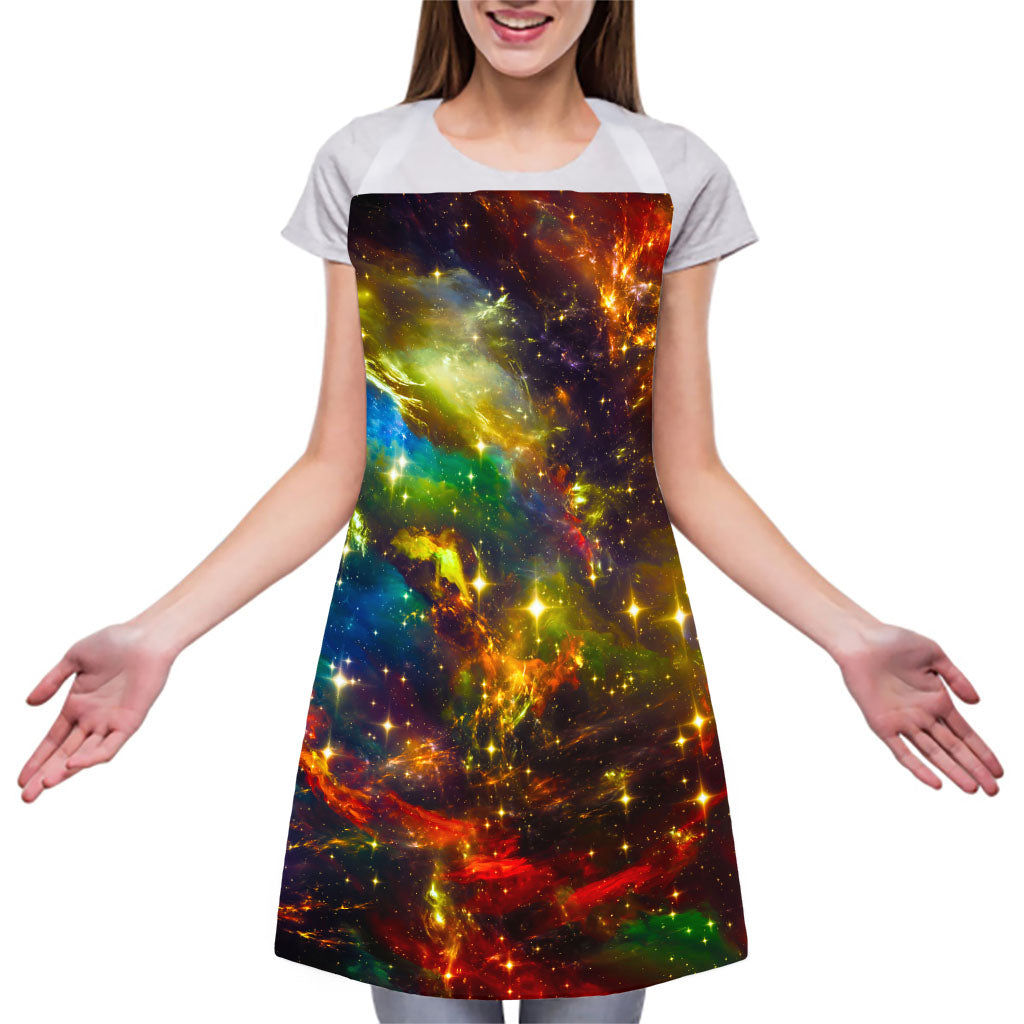 Colorful Universe Galaxy Space Print Adjustable Apron