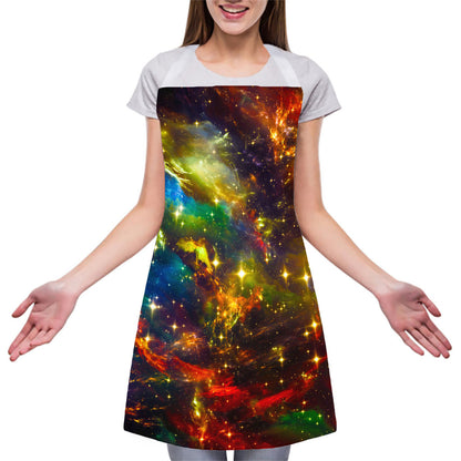 Colorful Universe Galaxy Space Print Adjustable Apron