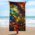 Colorful Universe Galaxy Space Print Beach Towel